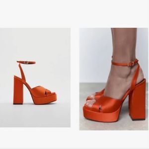 Zara Fabric Chunky Platform Sandals